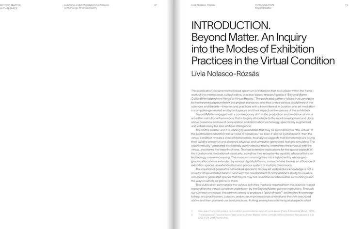 Actual product image Beyond Matter, Within Space (English, Helen Kaplinsky, Corina L. Apostol, Lívia Nolasco-Rózsás, Siegfried Zielinski, 2023)