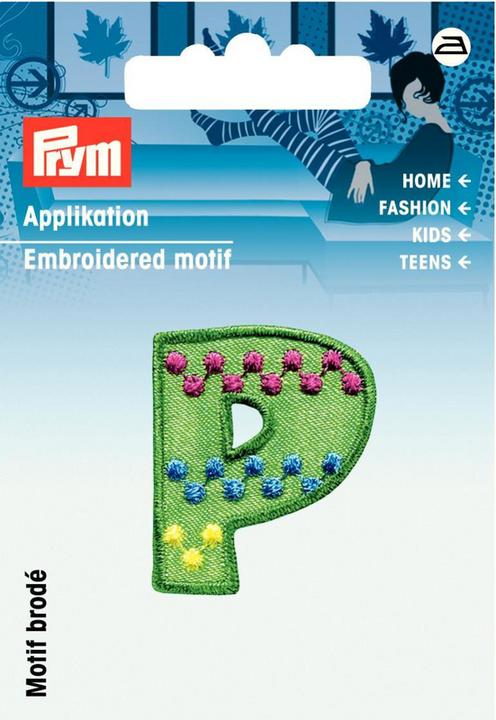 Produktbild Prym Applikation Buchstabe P, grün & bunt (1 x)