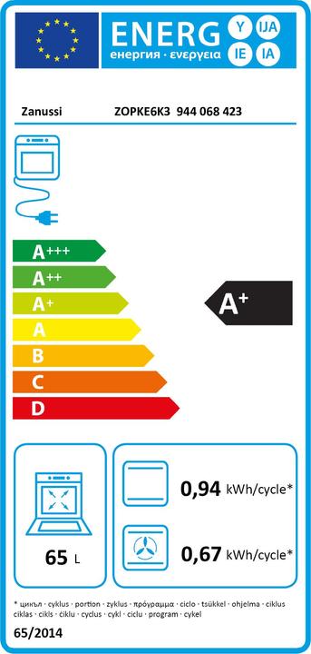 Label énergétique Zanussi ZOPKE6K3