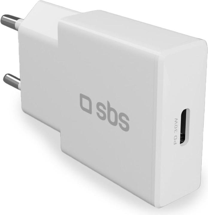 SBS Caricatore da viaggio PD UltraSlim 30W USB-C GaN bianco (30 W)