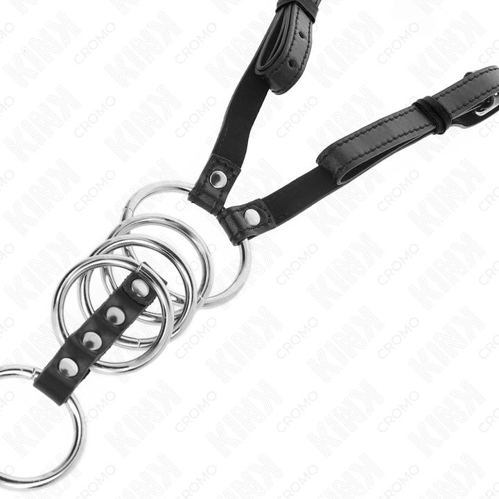 Produktbild Kink 5 PENISRINGE 3,8 CM BIS 5 CM METALL MIT LEDERGURT 112 CM