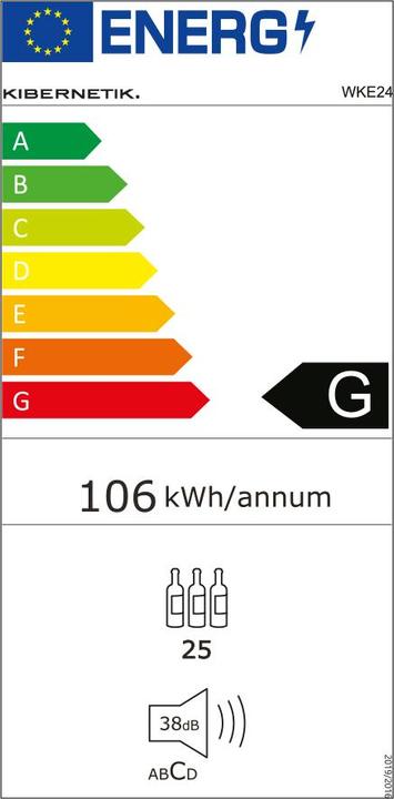 Energie-Label Kibernetik FSP Einbau Weinklimaschrank 24 Flaschen