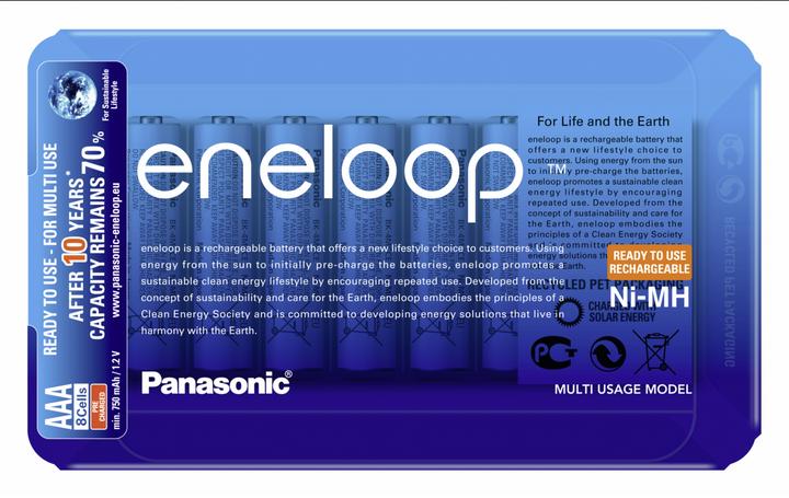 Actual product image Panasonic eneloop Sliding Pack (8 pcs., AAA, 750 mAh)