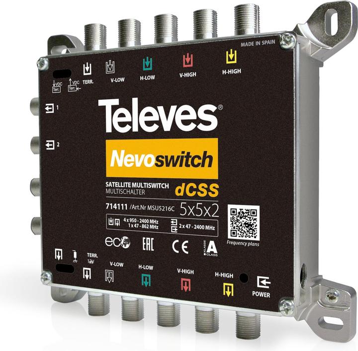Produktbild Televes Multischalter 12,70cm (5") 2x16 NEVO-SCR dCSS kaska. MSU5216C (Multischalter)