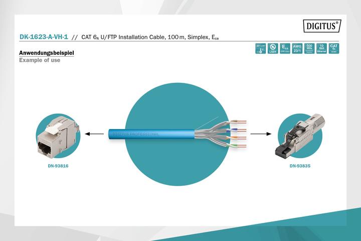 Produktbild Digitus Netzwerkkabel (U/FTP, CAT6a, 100 m)