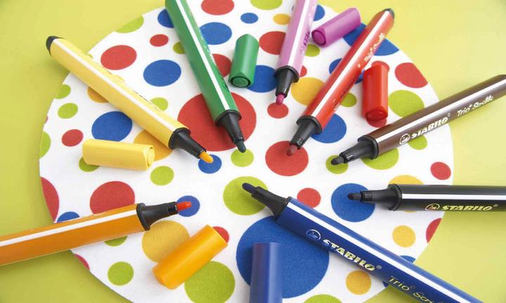 Image du produit STABILO Trio Scribbi Stylo feutre triangulaire à ressort (Multicolore, 14 x)