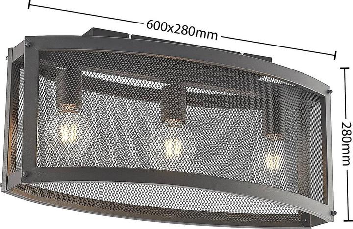 Produktbild Lindby Mizgin Deckenleuchte mit Gitter 3-flammig (E27)