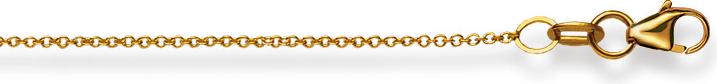 Natsumi Schmuck Halskette Gelbgold 18K/750 Anker Rund 1.3mm (750/18 K Gelbgold, 40 cm)