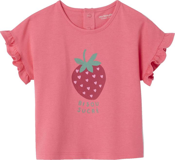 Actual product image Vertbaudet Bio-Kollektion: Baby T-Shirt mit Volantärmeln und Frucht-Motiv (68)