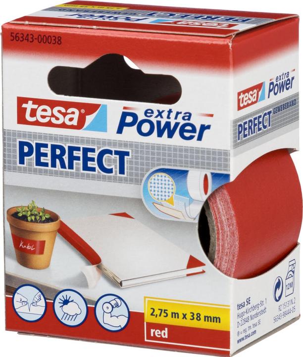 Produktbild tesa EXTRA POWER PERFECT Gewebeband, gewebeverstärktes Ductape (38 mm)
