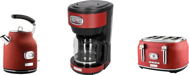 Immagine prodotto Westinghouse Tostapane a 4 scomparti, bollitore da 1,7 l e macchina per il caffè Set per la colazione retrò, 4 (1.70 l)