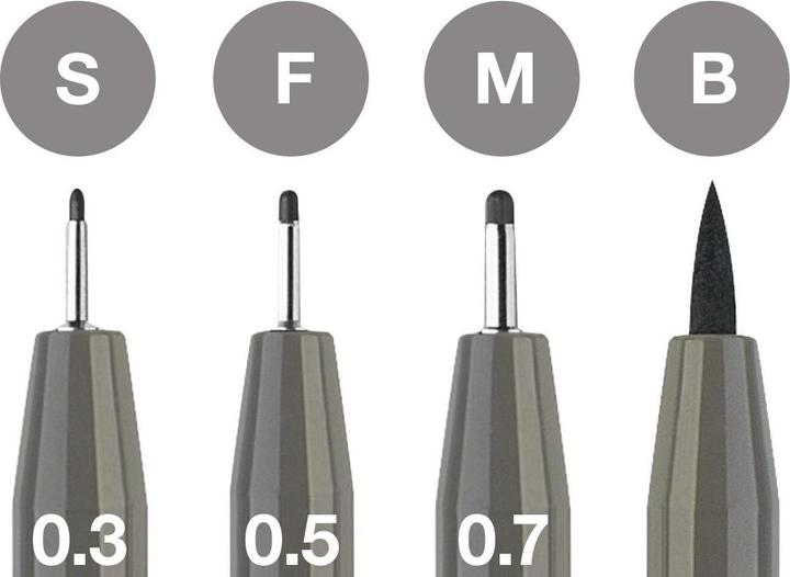 Image du produit Faber-Castell Crayon à encre de Chine PITT Artist Pen Gris, 4 pièces (Gris chaud IV, 4 x)