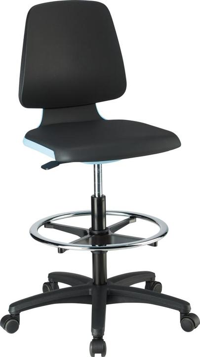 Actual product image Magni Labsit 4 chair, blue, leather, with castors 4016849592176