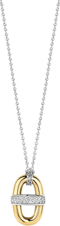 Ti Sento Milano Kette mit Anhänger und Zirkonia vergoldet 3913ZY/45 (925 Sterling Silber, 48 cm)
