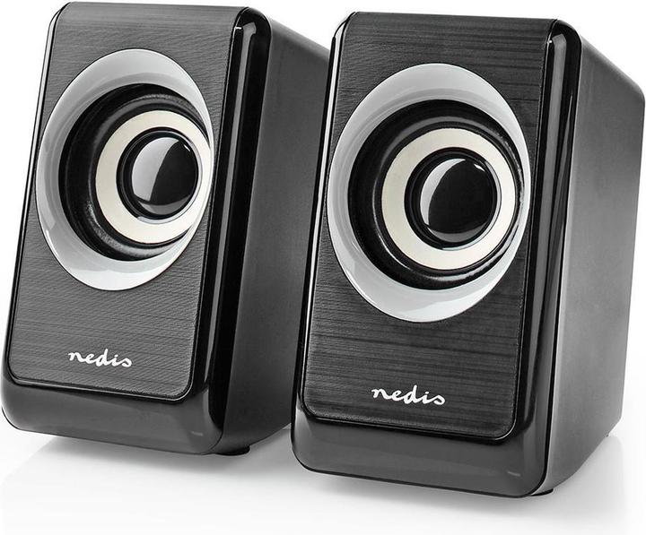 Produktbild Nedis PC-Lautsprecher 2.0 18 W Anschlüsse – Eingang: USB A Stecker / 1x 3.5 mm Stromversorgung über