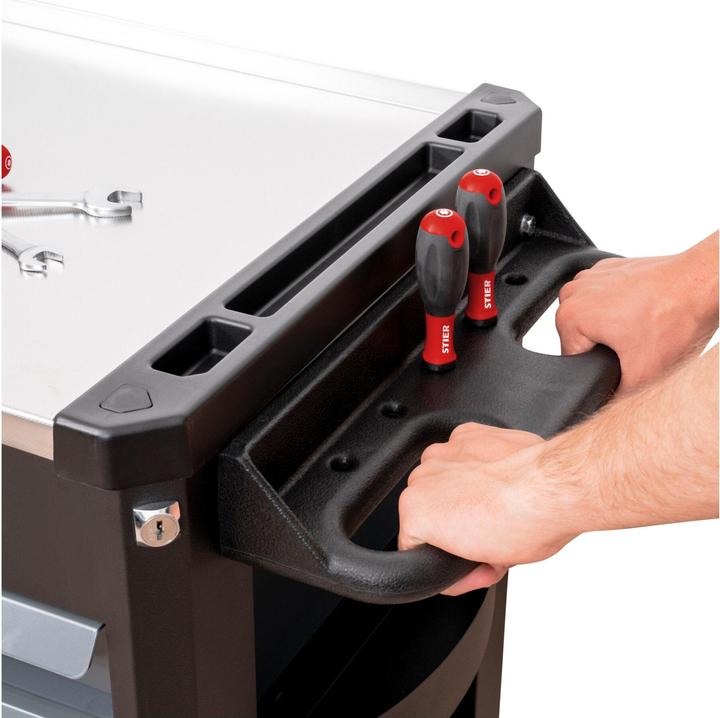 Actual product image Stier Premium workshop trolley with stainless steel work surface