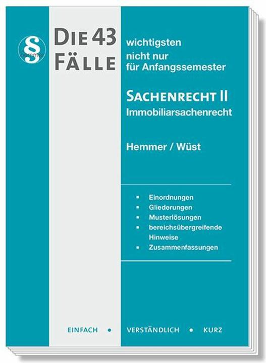 Energy Label Die 43 wichtigsten Fälle Sachenrecht II - Immobiliarsachenrecht (German, Achim Wüst, Karl Edmund Hemmer, 2023)