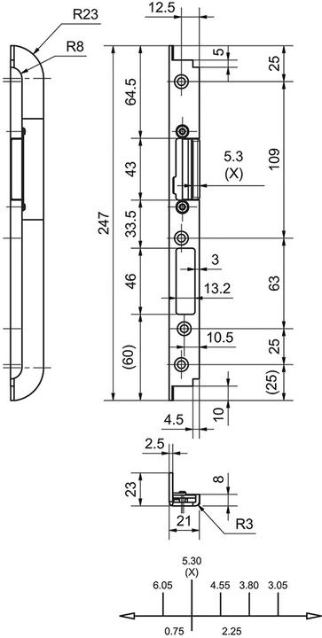 Actual product image Glutz Milling in strike plates 16020 (Striking plate)