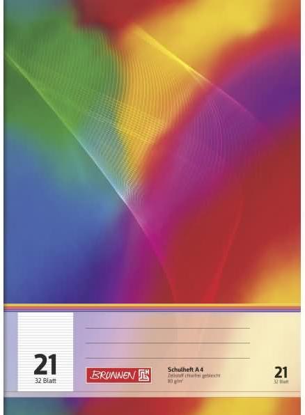 Actual product image Exercise book DIN A4 lined 21 32 sheets (A4, Lined, Soft cover)