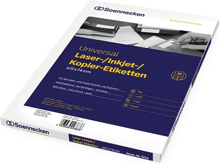 Produktbild Soennecken Etikett 5753 105x74mm weiss 800 St./Pack.