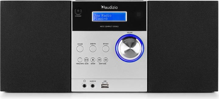 Image du produit Audizio Micro-chaîne Hi-Fi Metz Aluminium (Bluetooth, Lecteur de CD, 1x 30 W)