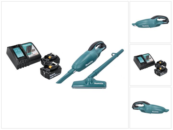 Produktbild Makita DCL 180 18V Li-Ion Akku Staubsauger grün inkl. Düsen + 2x BL 1850 B 5,0 Ah Akku + Schnelllade