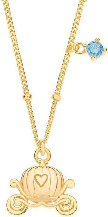 Immagine prodotto Disney Collana con carrozza di Cenerentola, argento 925, placcata oro (Argento 925, 35 - 40,5 cm)