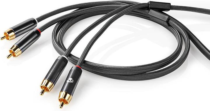 Immagine prodotto Nedis Cavo audio stereo 2X spinotti RCA 2X spinotti RCA placcati in oro 5,00 m rotondo grigio / grigio (5 m)