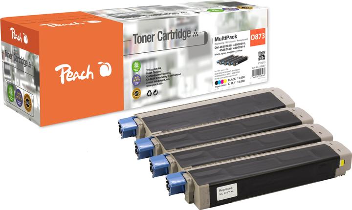 Actual product image Peach kompatibilní toner OKI MC 873 MultiPack XL, bk, c, m, y (FC)