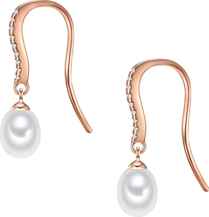 Immagine prodotto Valero Pearls Donna Argento Cubic Zirconia Perla d'acqua dolce coltivata Oro rosa - 11890 (Argento 925)