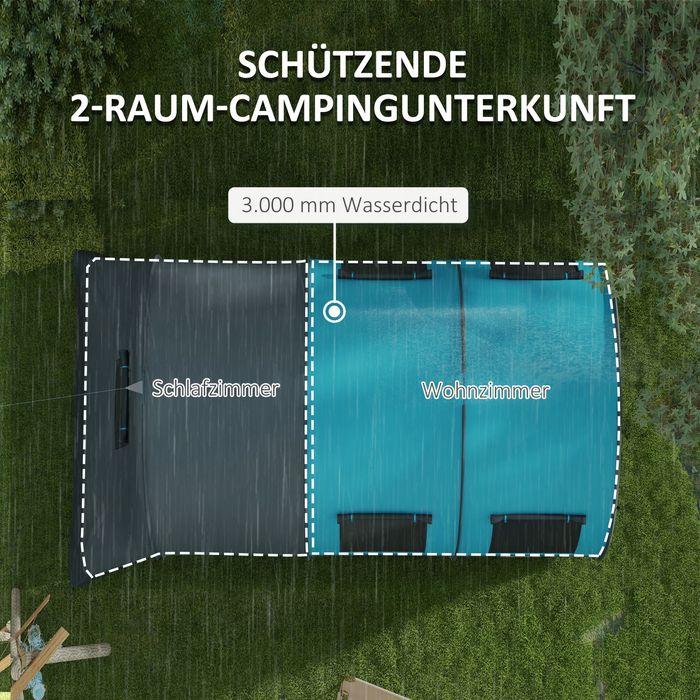 Immagine prodotto Swisshandel24 Tunnelzelt Campingzelt für 6 Personen, 2 Räume, 3000mm Wassersäule (Tenda a tunnel, 6 persone)