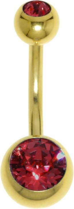 Bijouteria Bauchpiercing (Chirurgenstahl 316L, PVD Beschichtung (goldfarbig), Premium Kristall)
