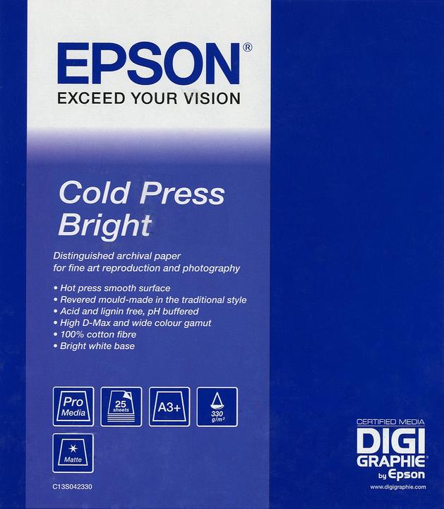 Actual product image Epson Cold Press Bright, 25 sheets (330 g/m², A3+, 25 x)