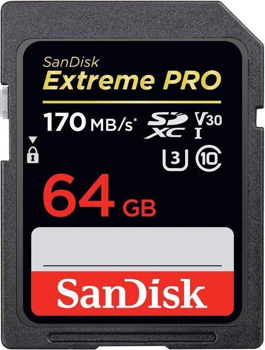 SanDisk Extreme Pro SDXC U3 (64 GB, SDXC, U3, UHS-I)