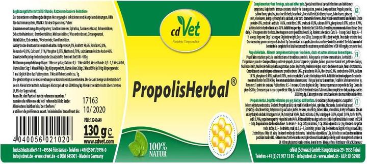 Immagine prodotto cdVet PropoliErboristeria (Adulto, 1 pz., 20 g)