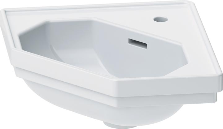 Actual product image Duravit Corner wash-hand basin 1930 m ÜL HLB 595x450mm 1 tap hole white WG (450 mm, 595 mm)