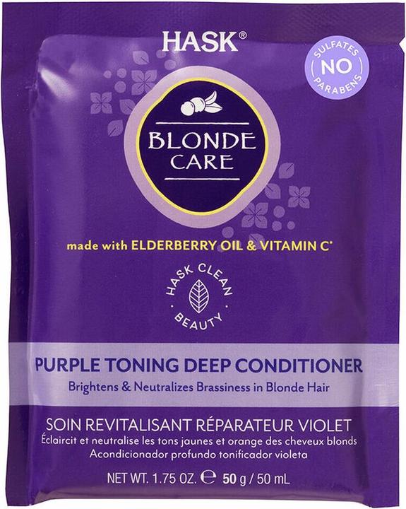 Actual product image Hask Blonde Care Violet Toning Conditioner 50ml (50 ml)