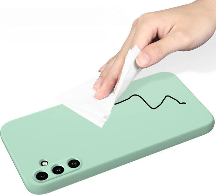 Actual product image Cover-Discount Galaxy A55 - Silicone rubber cover green (Samsung Galaxy A55)