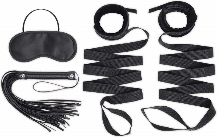 Actual product image Lux Fetish 4 PC Bondage Bed Strap & Flogger Kit