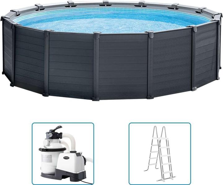 Produktbild Intex Frame Pool Set Graphit (Ø 478 x 124 cm)