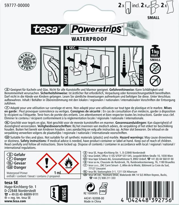 Actual product image tesa Waterproof hook Small