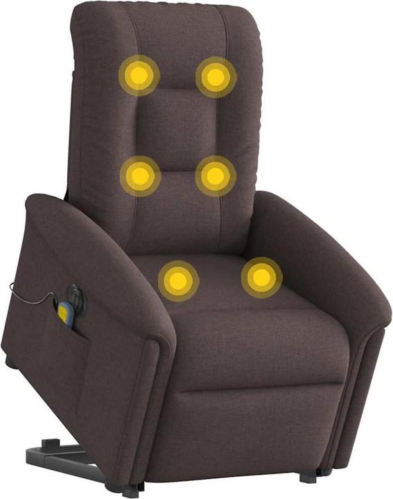 Produktbild VidaXL Elektrischer Massagesessel mit Aufstehhilfe Dunkelbraun Stoff