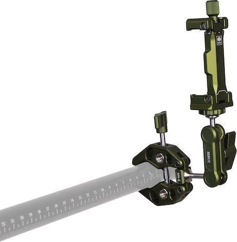 Actual product image Sirui MA-G Crap Clamp with Magic Arm and smartphone holder Green
