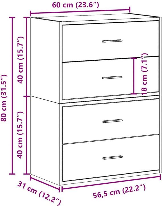 Actual product image VidaXL Lynne (60 x 31 x 40 cm)
