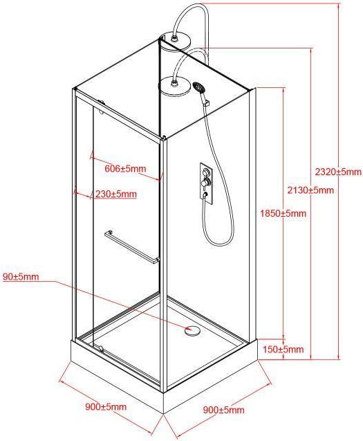 Produktbild Shower Design Damilu (90 cm, 90 cm, 200 cm)