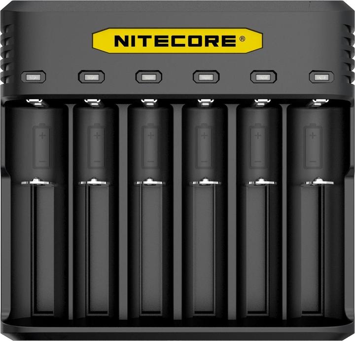 Nitecore Q6 6-Schacht-Ladegerät (1 Stk., 14500, 16340, 18650, 26650, Akku)