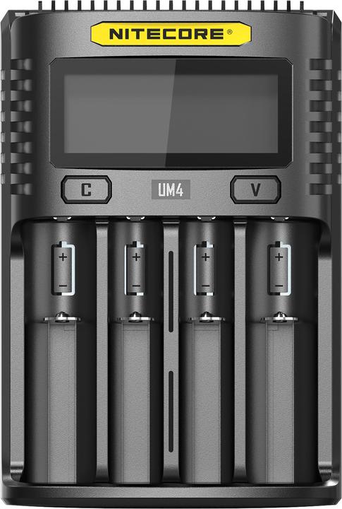 Nitecore UM4 USB-Ladegerät (1 pcs., 14500, 16340, 18650, Battery + charger)