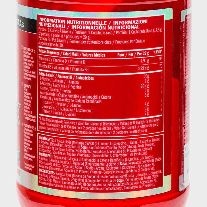 Valeurs nutritives et ingrédients BSN Amino X (Framboise, 1 pcs, 435 g)