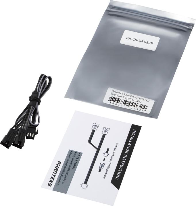 Actual product image Phanteks 3-Pin Digital Y-Splitter (RGB)