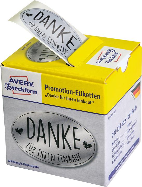 Produktbild Avery Promotion Aufkleber Danke für Ihren Einkauf